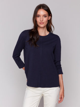 Charlie B- Organic Cotton Tee- Navy . Charlie B Style: C1293ZPK-463B-117
