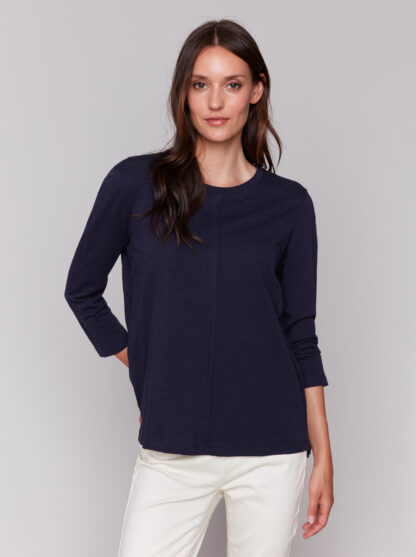Charlie B- Organic Cotton Tee- Navy . Charlie B Style: C1293ZPK-463B-117