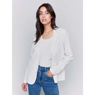 Charlie B Solid Jacket w/ Welt Pockets- Natural . Charlie B Style: C6301R-229B-100