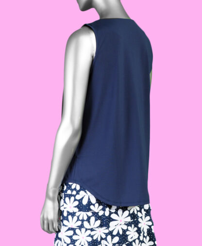 Lulu-B Key Hole Top- Navy. Style: SPX0612S NVY Back