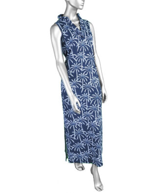Lulu-B Ruffle Maxi Dress- Navy . Style: SPX4473P PRNV