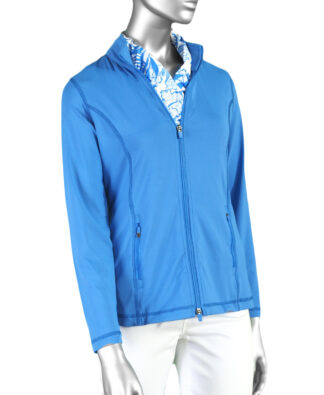 Lulu-B Zip Up Jacket- Blue . Style: SPX7418 BLU