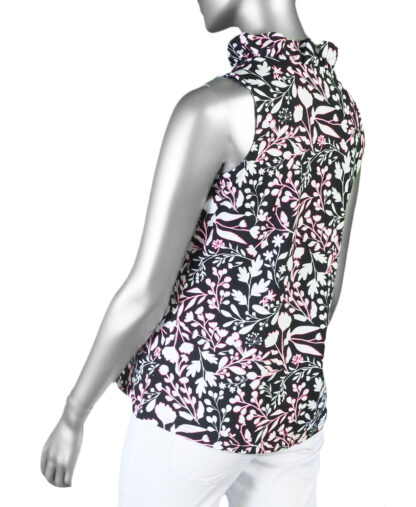 Lulu-B Ruffle Top- Spring Bouquet Black and White. Style: SPX0753P SBBW Rear