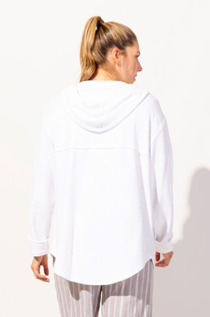 Escape Model Terry High Tide Hoodie- White . Escape Style: 26835 White Back