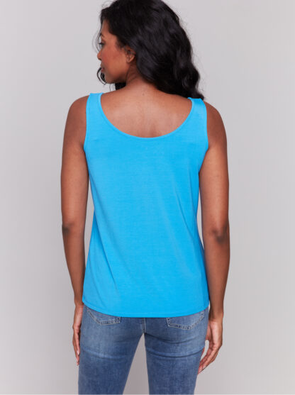 Charlie B- Bamboo Reversible Cami- Lagoon . Charlie B Style: C1243BPK-730A-057 Back