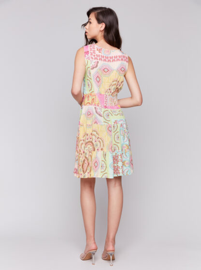 Charlie B V-Neck Dress with Tiers- Carousel . Charlie B Style: C3210P-808B-P857 Back