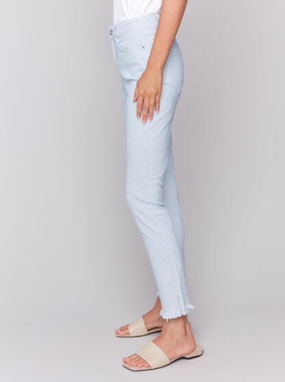 Charlie B Twill Ankle Pant- Stripes . Charlie B Style: C5139R-892B-P474 side
