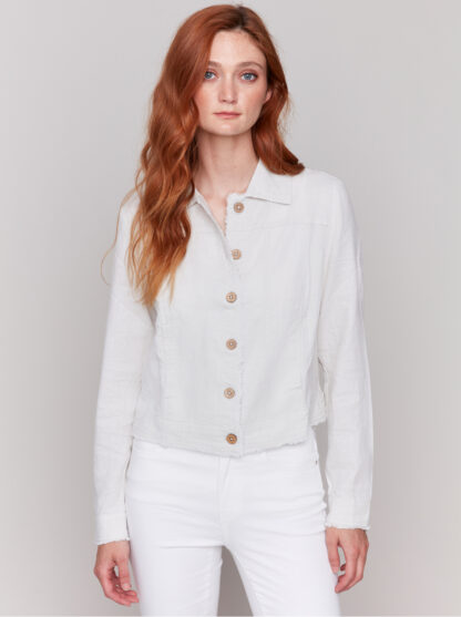 Charlie B- Button Front Jacket- Natural