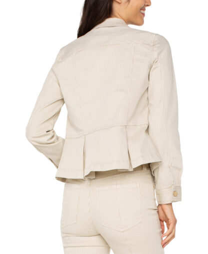 Liverpool Peplum Jacket- Cappuccino Stripe . Liverpool Style: LM1036STP Back