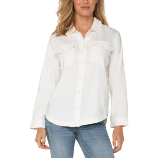 Liverpool Oversized Shacket- White . Liverpool Style :  LM1B77ML