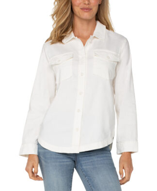 Liverpool Oversized Shacket- White . Liverpool Style :  LM1B77ML