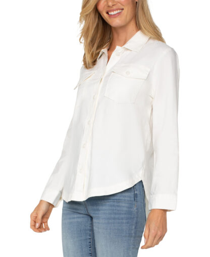 Liverpool Oversized Shacket- White . Liverpool Style :  LM1B77ML Side