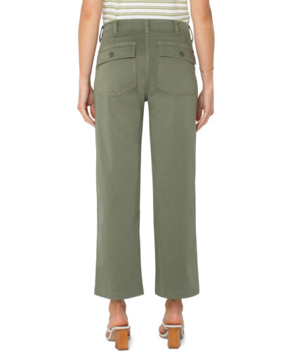 Liverpool Cargo Wide Leg Crop Pant- Martini Olive . Liverpool Style: LM5674L12 Back