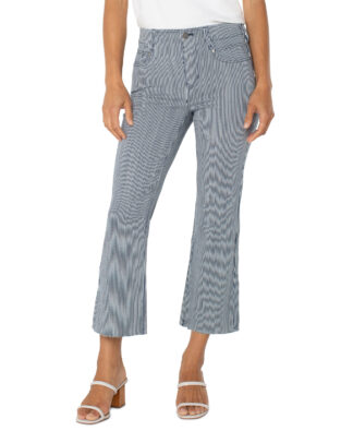 Liverpool Gia Glider Crop Flare- Navy White Stripe . Liverpool Style: LM7798AST9