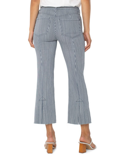 Liverpool Gia Glider Crop Flare- Navy White Stripe . Liverpool Style: LM7798AST9 Rear