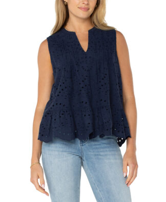 Liverpool Eyelet Tank- Navy . Liverpool Style: LM8C73EE20