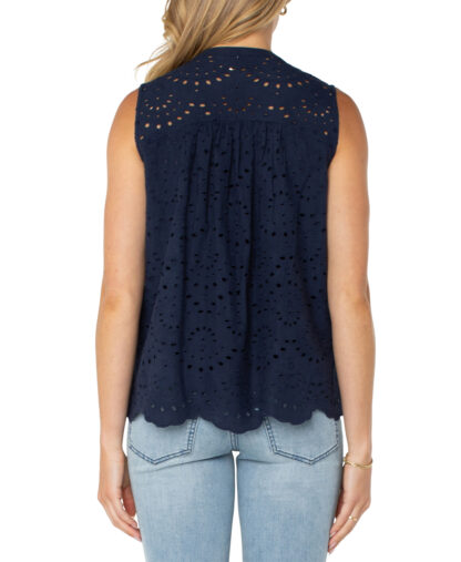 Liverpool Eyelet Tank- Navy . Liverpool Style: LM8C73EE20 Back
