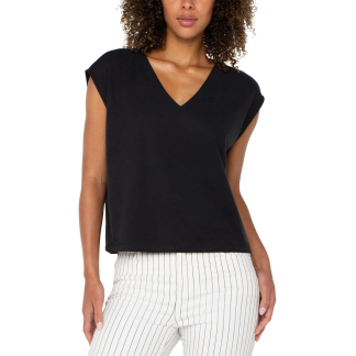 Liverpool Dolman Sleeve V-Neck- Black . Liverpool Style: LM8F60TL19 BLACK