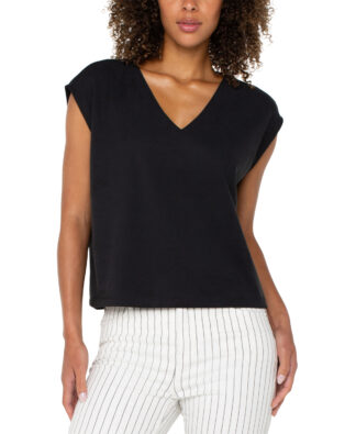 Liverpool Dolman Sleeve V-Neck- Black . Liverpool Style: LM8F60TL19 BLACK