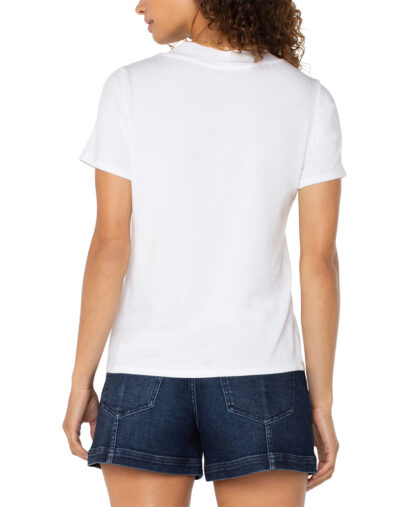 Liverpool Knit V-Neck- White .  Liverpool Style: LM8H12K16 Back