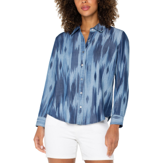 Liverpool Woven Tencel Blouse- Watercolor Denim . Liverpool Style : LM8H39Y47P26