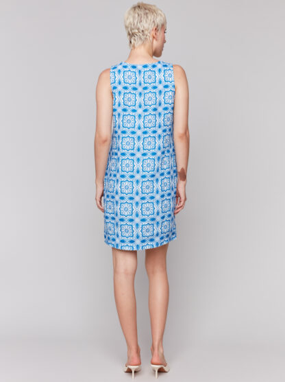 Charlie B- Printed Sleeveless Dress- Illusion. Charlie B Style: C3204-229B-P832 Back