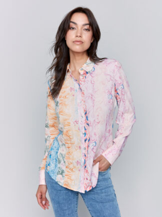 Charlie B- Printed Long Sleeve Blouse- Wallpaper . Charlie B Style: C4252RP-634A-P865