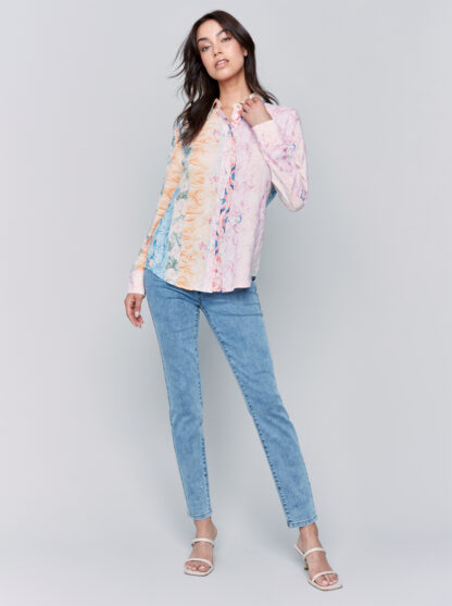 Charlie B- Printed Long Sleeve Blouse- Wallpaper . Charlie B Style: C4252RP-634A-P865