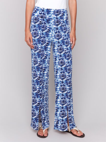 Charlie B- Printed Wide Leg with Slit- Lily .  Charlie B Style: C5483RP-818B-P870