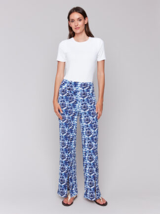 Charlie B- Printed Wide Leg with Slit- Lily .  Charlie B Style: C5483RP-818B-P870