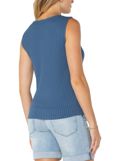 Liverpool Boat Neck Top- French Blue . Liverpool Style: LM8747K61 Back