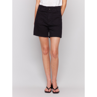 Charlie B- Front Patch Pocket Short- Black . Charlie B Style: C8051R-618A-001