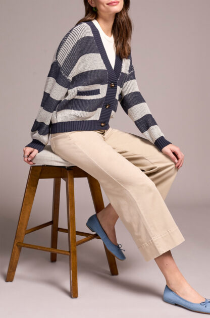 Tribal Sweater Cardigan- Sapphire . Tribal Style: 2253O-576-0805 Side