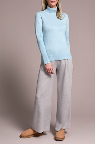 Tribal Turtle Neck Sweater- H Aqua . Tribal Style: 2292O-835-3318