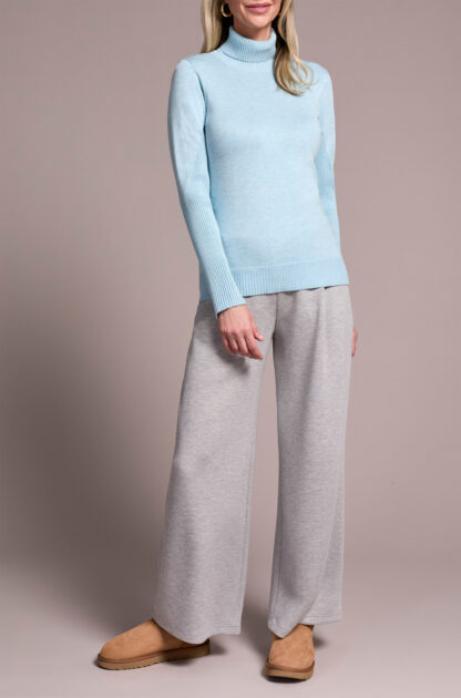 Tribal Turtle Neck Sweater- H Aqua . Tribal Style: 2292O-835-3318