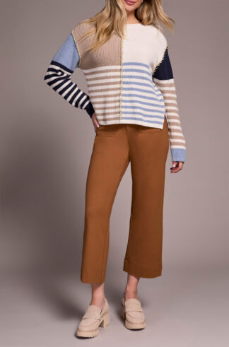 Tribal Boat Neck Sweater- Sandstone .  Tribal Style: 2338O-8077-0874 .