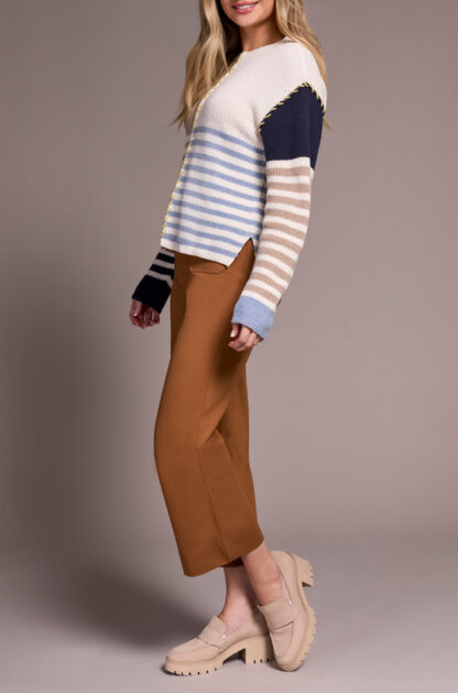 Tribal Boat Neck Sweater- Sandstone .  Tribal Style: 2338O-8077-0874 . Side