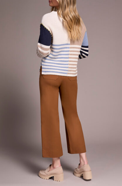 Tribal Boat Neck Sweater- Sandstone .  Tribal Style: 2338O-8077-0874 . Back