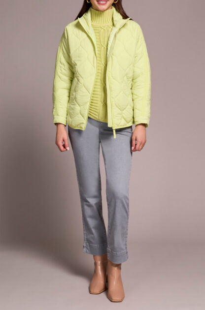 Tribal Quilted Jacket- Lime Mist