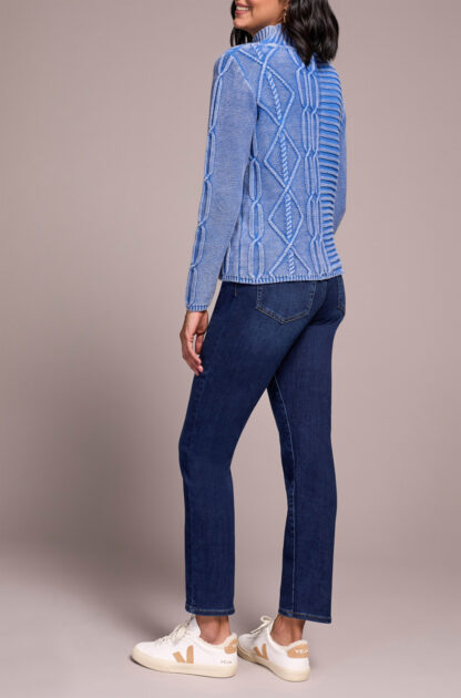 Tribal Mock Neck Sweater- Ultra Blue . Tribal Style: 5935O-4632-2421 Rear