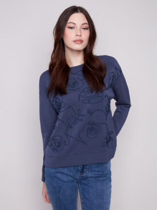 Charlie B Soft Scuba Top- Moonlight . Charlie B Style: C1406E-330C-907 Front