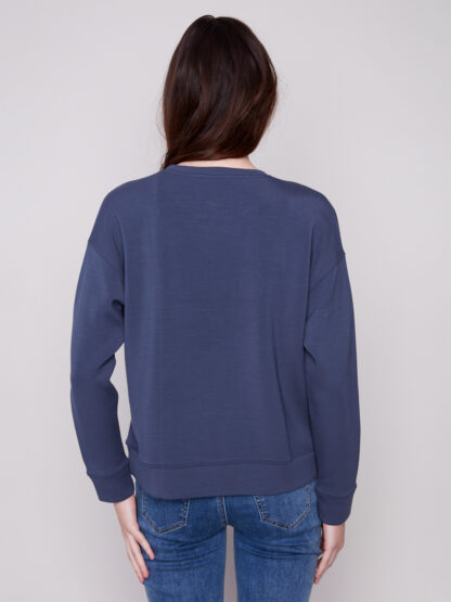 Charlie B Soft Scuba Top- Moonlight . Charlie B Style: C1406E-330C-907 Back