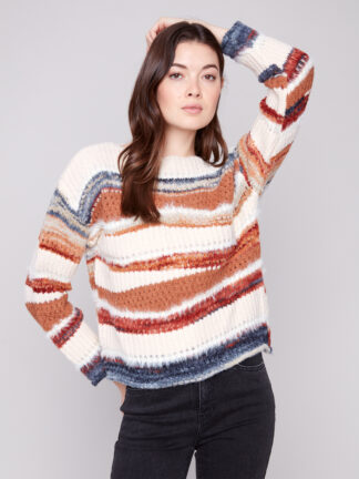 Charlie B Patchwork Sweater- Sepia