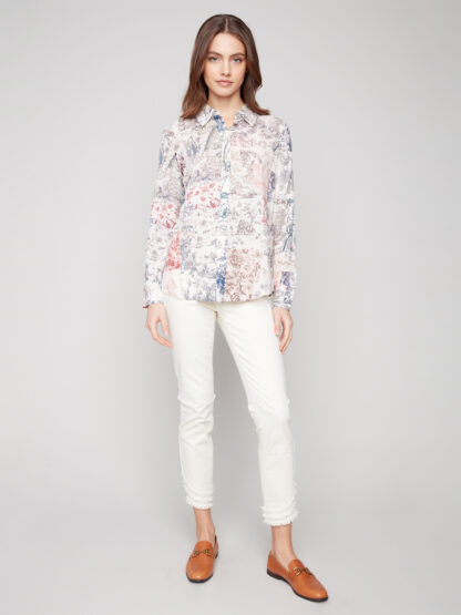 Charlie B Button Up Shirt- Frame . Charlie B Style: C4252Y-634A-P979