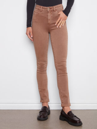 Charlie B Cuffed Hem Slim Twill Pants- Truffle .  Charlie B Style: C5309Y-188B-610