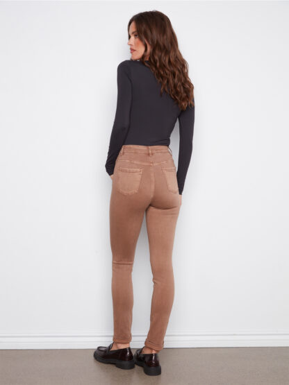 Charlie B Cuffed Hem Slim Twill Pants- Truffle .  Charlie B Style: C5309Y-188B-610 Rear