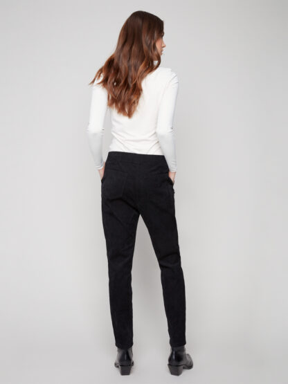 Charlie B Baby Corduroy Jogger Pant- Black . Charlie B Style: C5438RR-663B-001 . Rear