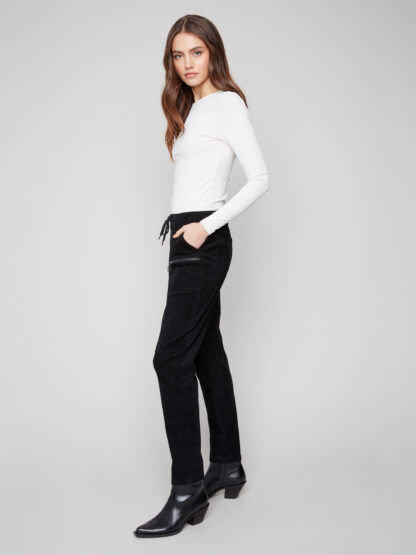 Charlie B Baby Corduroy Jogger Pant- Black . Charlie B Style: C5438RR-663B-001 Side