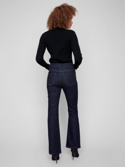 Charlie B Bootcut Stretch Denim Pant- Deep Blue . Charlie B Style: C5533R-437C-910 Rear