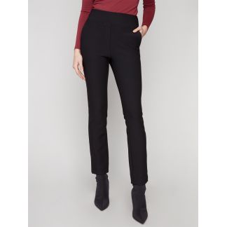 Charlie B Gusty Crepe Slim Dressy Pant- Black . Charlie B Style: C5578R-049C-001